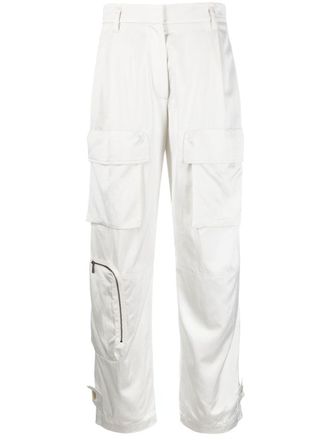 Brunello Cucinelli zip-detail straight-leg cargo trousers - women - Polyester/Cotton/Acetate/Viscose - 42 - Neutrals