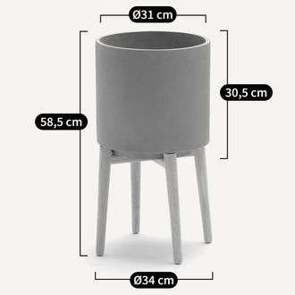 AM.PM Bloempot op poot in hevea, H58,5cm, Florian