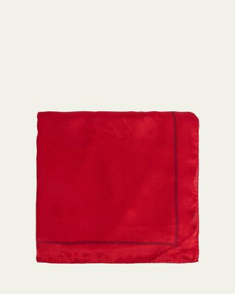 Saint Laurent Cassandre Square Silk Scarf