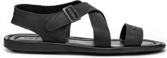 Kazar Zwarte sandalen voor heren. Dit product valt groot uit. - Heren - Sandalen - Zwart - 45 EU - Leer - Schoenen