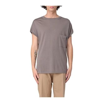 Saint Laurent T-Shirts, male, Gray, S, Relaxed Fit T-Shirt with Chest Pocket