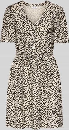 Vila Minikleid aus Viskose mit kurzer Knopfleiste Modell GRACE in Beige, Gr&ouml;&szlig;e 42