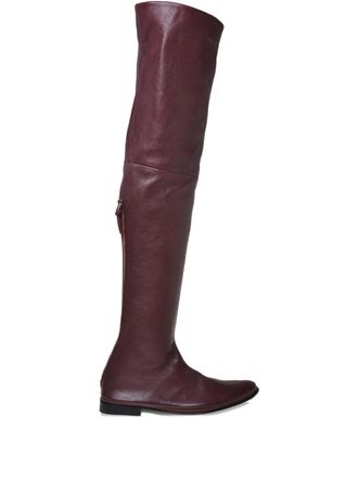 Alberta Ferretti over-the-knee leather boots - Red