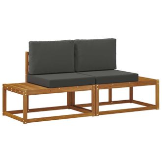vidaXL Sof&aacute; De Esquina Exterior Con Coj&iacute;n 2 Pieza Natural Y Antracita Vidaxl