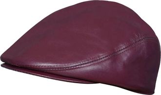 TruClothing Real Leather Flat Cap Ivy Newsboy Peaked Golf Cabbie Hat