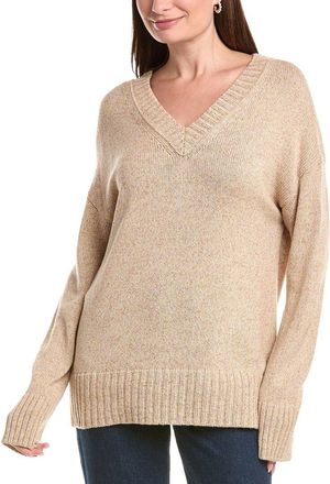 Lafayette 148 New York Wide V-Neck Cashmere & Silk-Blend Sweater