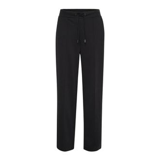 Kaffe Pantaloni Neri Profondi Dritti con Vita Elastica - - Trousers - Donna - Nero - M