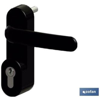 cofan Manivela+cilindro Antip&aacute;nico, Manivela Antip&aacute;nico De Sobreponer Con Cilindro Y 3 Llaves En Color Negro. - Cofan