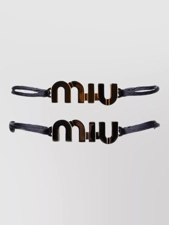 Miu Miu adjustable cord bracelet dual tone design