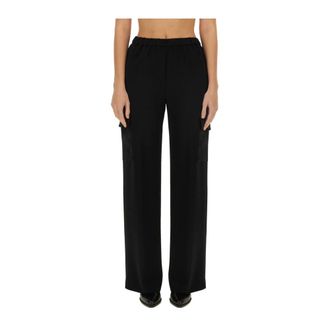 Aspesi Wide Trousers, female, Black, Size: S Wide Leg Trousers