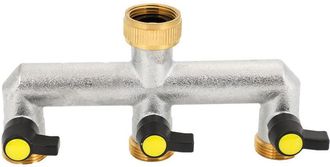 OEM Repartidor De Agua - Lat&oacute;n Macizo 3/4 Pulgada - Separador De Tuber&iacute;a De 3 V&iacute;as Con V&aacute;lvulas De Corte - Para Riego Exterior Jard&iacute;n - 1 Unidad
