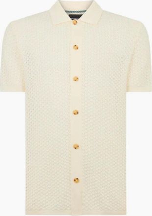 Remus Uomo Mens Remus Uomo Knitted Polo 58868 90 Stone - Size: 2XL