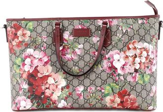 Gucci Convertible Zip Blooms Print GG Coated Canvas Large tote bag - Roze