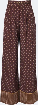 Zimmermann Belted printed wide-leg pants
