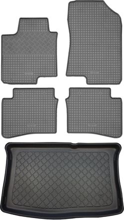 OEM Hyundai I20 Ii Gb Hatchback (5 Puertas) De Diciembre De 2014 A Julio De 2020. Juego: Alfombrillas De Goma Para Coche + Alfombrilla Para Maletero
