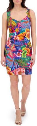 Siena My Balconia Floral Crepe Scuba Knit Sheath Dress in Hot Pink Multi at Nordstrom Rack, Size 12