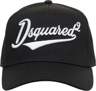 Dsquared2 Zwarte Baseballpet Logo Design Verstelbaar - Heren - Petten - Zwart - ONE Size - Katoen - Accessoires