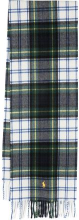 Polo Ralph Lauren Polo Pony-embroidered tartan check-print scarf - men - Cashmere/Recycled Cashmere - One Size - Green