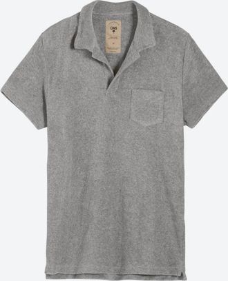 OAS Mens Solid Terry Polo In Grey