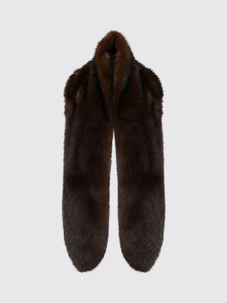 Liviana Conti Rectangular Faux Fur Scarf in Ebony
