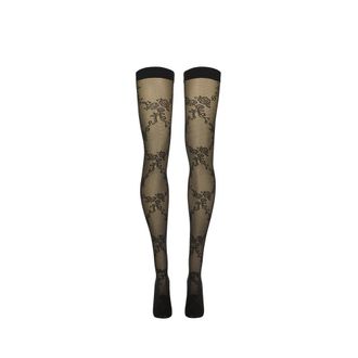 Wolford Medias de red florales Stay-ups - Underwear - Mujer - Negro - XS