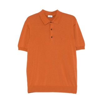 Etro Etro, Polo Shirts, male, Orange, Size: XL Logo-Embroidered Polo Shirt