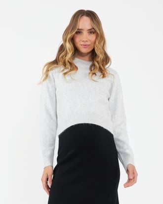 Ripe Tia Crop Knit in Snow Marle at Nordstrom, Size X-Small Au