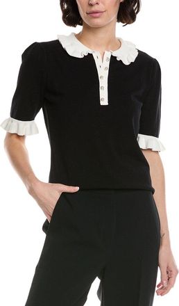 CeCe by Cynthia Steffe Cece Contrast Collar Polo Sweater
