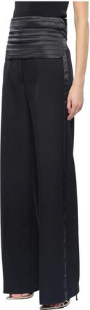Erika Cavallini Semi Couture Palazzo Broeken - Dames - Wijde Broeken - Zwart - S - Wol - Broeken