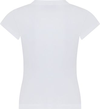 Balenciaga Womens Short-Sleeved Cotton T-Shirt White T-Shirts & Jerseys