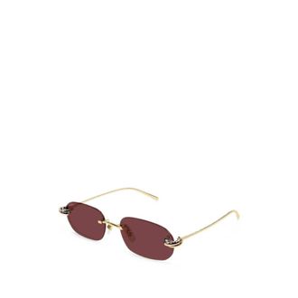 Cartier Rechthoekige Zonnebril - unisex - Accessoires - Geel - Maat: 55 MM