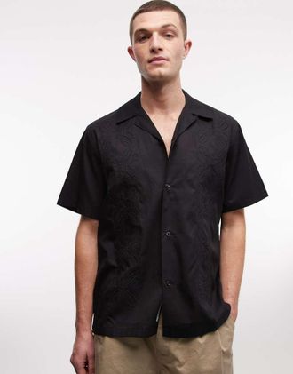 Carhartt Work in Progress Camicia nera con stampa-Nero
