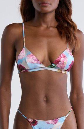 Fleur du Mal Luxe Triangle Bra in Dreamy Floral Print at Nordstrom, Size X-Small