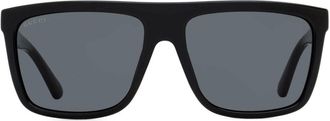 Gucci oversized square-frame sunglasses - men - Acetate - 59 - Black
