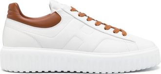Hogan lace-up leather sneakers - men - Calf Leather/Fabric/Rubber - 10,5 - White