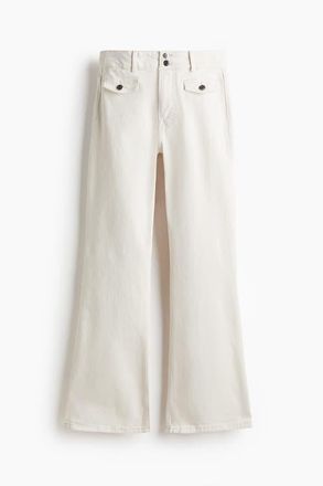 H&M Flared High Jeans in White at Nordstrom, Size 12