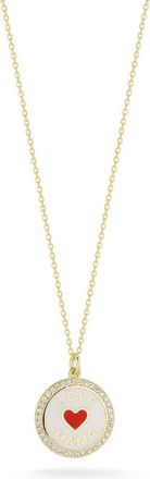 Sphera Milano Pavé CZ Enamel Pendant Necklace in Gold at Nordstrom Rack