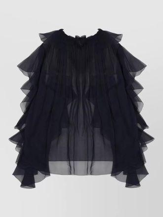 Alberta Ferretti silk ruffled blouse
