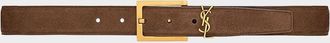 Saint Laurent Cassandre Suede Belt