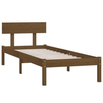 Berkfield Home Modern Bed Frame Honey Brown Solid Wood Pine 90x190 cm Single