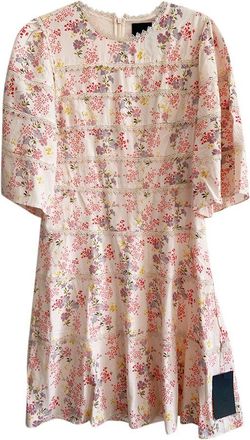 Needle & Thread Pink Floral Lace Trimmed Short Dress Size L