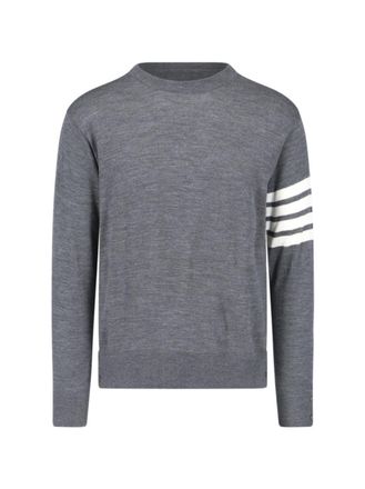 Thom Browne 4-Bar Wool Sweater - Light Grey