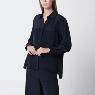 Max Mara Camicia blu marino in seta
