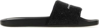 Alexander Wang Black Rhinestone Slides
