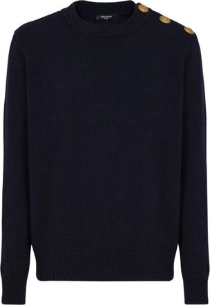 Balmain Blue Round Neck Jumper