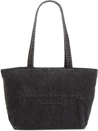Alexander Wang Medium Punch Denim Tote in Grey Aged at Nordstrom