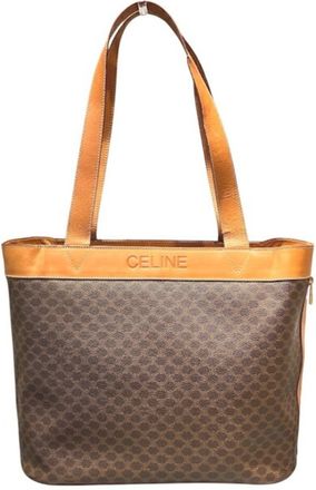 Celine Brown Leather Pvc Tote Bag (Pre-Owned)