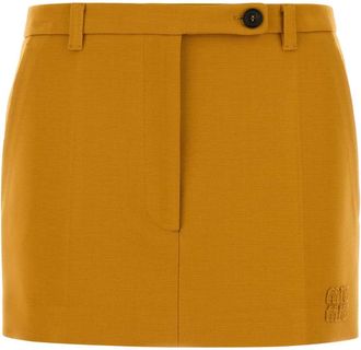 Miu Miu Pastel Orange Stretch Viscose Blend Mini Skirt