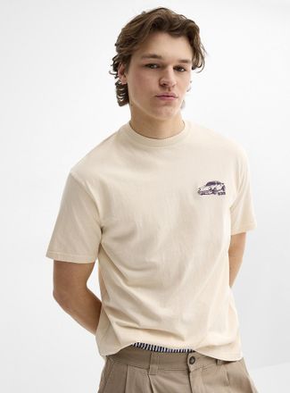 Djab Mens Fun embroidery faded T-shirt Regular fit