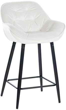 Clp Clp - Taburete De Bar Gibson 76 De Terciopelo Blanco Crema